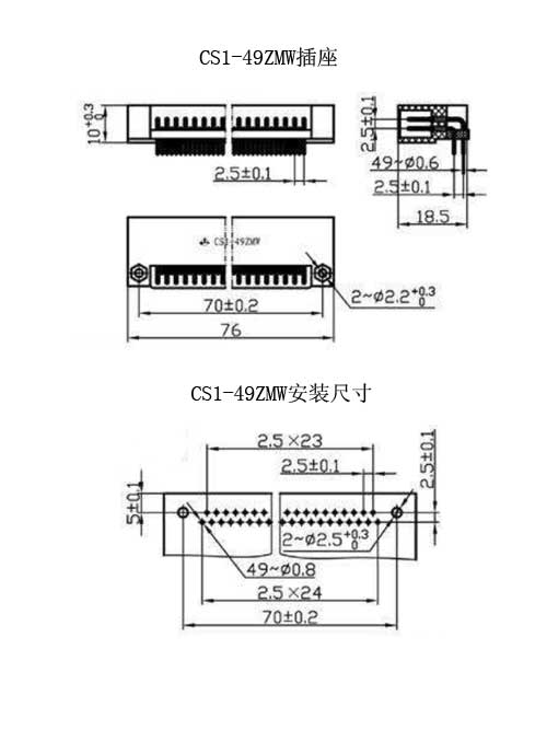 CS1-49TF/ZMW型矩形连接器